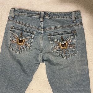 Low rise, straight leg jeans